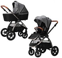 Bambini Moretti Коляска 2 в 1 Salker Lux / цвет Grey+Dark grey (серый)					