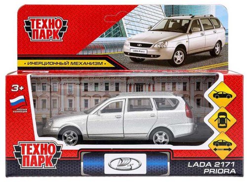 Технопарк Металлическая модель «Lada Priora» / цвет серебристый